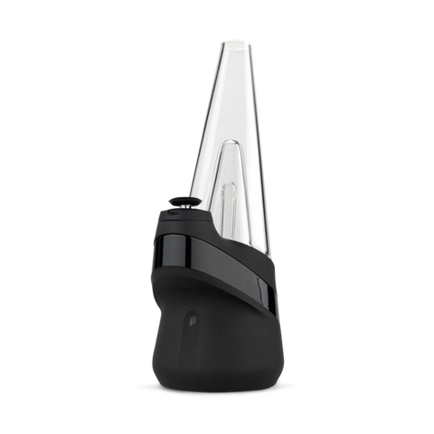 Schwarzer Puffco Peak Smart E-Rig Dab Vaporizer mit konischem Glasaufsatz, modernem Design, ideal für effiziente Verdampfungserlebnisse.