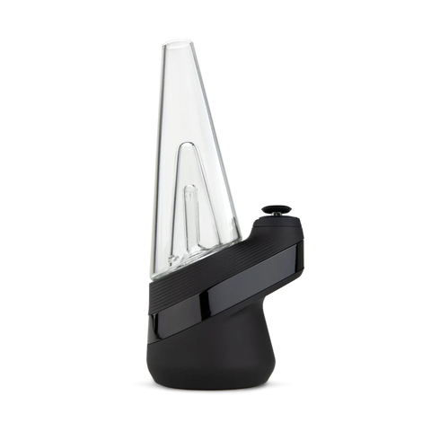 Schwarzer Puffco Peak Smart E-Rig Dab Vaporizer mit klarem Glaseinsatz, modernem Design und innovativer Technologie für optimales Dampferlebnis.
