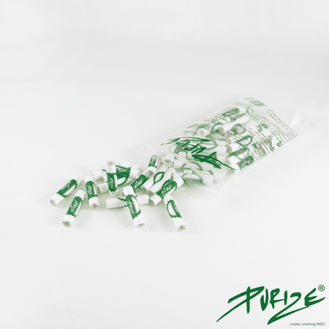 PURIZE Aktivkohlefilter Weiss – 6mm Filter mit Keramikkappen, reduziert Schadstoffe beim Drehen deiner Kräutermischung