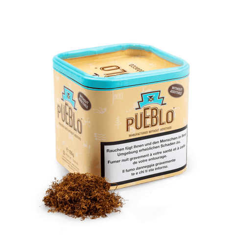 Pueblo Drehtabak ohne Zusatzstoffe, beige Dose mit losem Tabak – natürlicher Zigarettentabak im Online-Shop kaufen