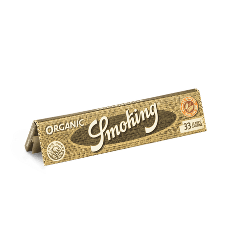 Ungebleichte Smoking Organic King Size Slim Blättchen aus Hanf – 33 Blatt pro Packung – ideal zum natürlichen und langsamen Abbrennen von CBD.