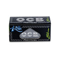 Rouleaux noirs OCB Black Rolls Slim avec un logo visible et un design élégant, adaptés au papier à cigarettes premium.