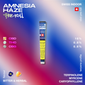 Packaging of Amnesia Haze pre-roll by Green Passion, featuring CBD, THC, and CBG content with a bitter and herbal flavor profile.