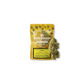 Verpackung der CBD-Blüten Lemon Passion von Green Passion mit sichtbaren Blüten und gelbem Design.