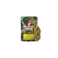Verpackung von Green Passion Cannabis Flowers Maui Wowy mit sichtbarer Blüte daneben.