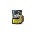 Verpackung von Green Passion Moonrocks mit einem Astronauten und einem Mondmotiv, daneben ein Moonrock.