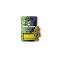 Verpackung der CBD-Blüten Passion Haze von Green Passion mit sichtbaren Blüten und Warnhinweisen.
