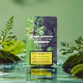 Mise en scène esthétique des fleurs de CBD Passion Haze de Green Passion – culture en intérieur avec des terpènes intenses et moins de 1 % de THC.