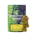 Passion Haze Fleurs de CBD de Green Passion – emballage avec fleur, culture en intérieur, moins de 1 % de THC, arôme Haze intense.