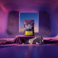 Verpackung der Velvet Passion CBD Blüten von Green Passion in einem stilvollen, violetten Ambiente.