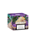 CBD Cold Cure Dab Packung mit drei goldgelben Brocken auf transparentem Hintergrund, Green Passion Produktfoto