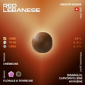 Red Lebanese CBD Hash avec une texture crémeuse, saveur florale et terreuse, contenant 26% de CBD, 0.8% de THC, et 0.7% de CBG.