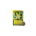 Verpackung von Green Passion Cannabis Hash Zero Zero mit gelb-grünem Design und Warnhinweisen.