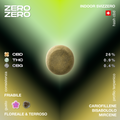 Immagine di un prodotto CBD Hash Zero Zero con consistenza friabile, gusto floreale e terroso, e profilo terpenico con cariofillene, bisabololo e mircene.