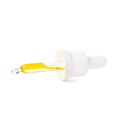 Pipette avec huile de CBD dorée, 30 % spectre complet, sur fond blanc, idéale pour les utilisateurs d'huile de graines de chanvre, flacon de 10 ml.