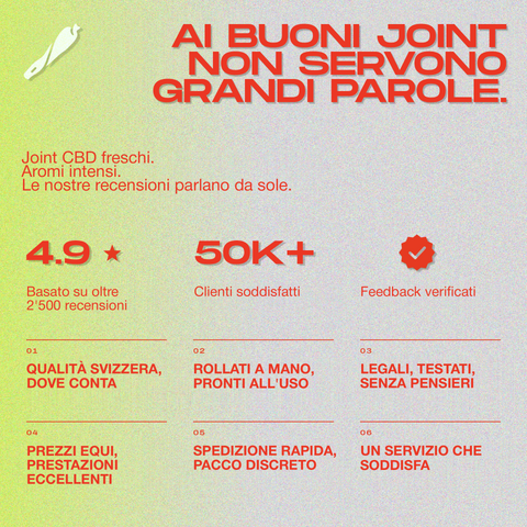 Grafica promozionale con testo in italiano su qualità, recensioni e servizio del prodotto Crunch Punch.