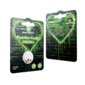 Passion Kush CBD Samen von Green Passion – feminisierte Hanfsamen in kreativer Verpackung mit grünem Neonherz auf dunkler Wand für Urban Grower.