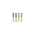 Vier King Size CBD Pre-Rolled Joints von Green Passion in verschiedenen Farben, mit Schweizer Flagge und gelben Warnhinweisen auf der Verpackung.