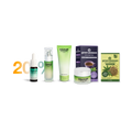 Set mit verschiedenen CBD-Produkten von Green Passion, darunter Dolocan Öl, Creme, Tee und Hanfsamen, mit 20% Hinweis.