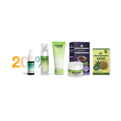 CBD Set mit Öl 20 %, Pflege, Bio-Hanftee und Hanfsamen