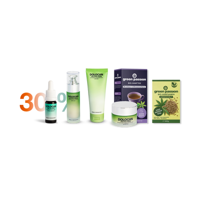 CBD Set mit Öl 30 %, Pflege, Bio-Hanftee und Hanfsamen