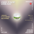 DOLOCAN CBD Face Cream jar with anti-aging and blue light protection, labeled vegan, free from parabens and silicones, Swiss made.