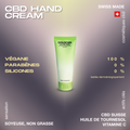 Crème pour les mains CBD de DOLOCAN, végane, sans parabènes ni silicones, fabriquée en Suisse, avec huile de tournesol et vitamine C.