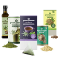 Bio-Hanf Food-Set: Drei verschiedene Hanfprodukte in einer Box.