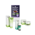CBD Relax-Set with hemp tea, CBD oil, hand cream, and face cream, presented in elegant packaging, promotes relaxation and well-being.