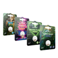 Verpackungen von CBD Samen im Set mit Sorten wie Maui Wowy, Maui Kush, Passion Kush und Space Queen, jeweils mit lebendigem Design.