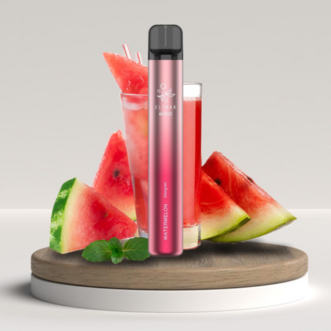 Elfbar 600v2 Watermelon CBD Vape von Green Passion, pinker Pen mit Wassermelonenmotiv, ideal für CBD Vaping in der Schweiz.