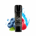 Elfbar ELFA Pro Pod in Blueberry Sour Raspberry Geschmacksrichtung, umgeben von saftigen Blaubeeren und Himbeeren mit spritzigem Wassereffekt.