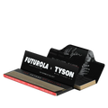 King-Size Slim Papers von Mike Tyson 2.0 x Futurola, geöffnete Packung mit braunen Blättchen und Tips, stilvolles Design mit Markenlogo.