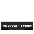 Mike Tyson 2.0 x Futurola King-Size Slim Brown Papers mit Tips, schwarze Verpackung mit weißem Text, rote Akzente.