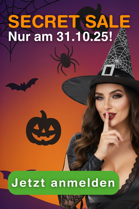 Halloween Banner Secret Sale bei Green Passion am 31.10.25 mit Hexe, Kürbis und Spinne – jetzt anmelden für exklusive Angebote