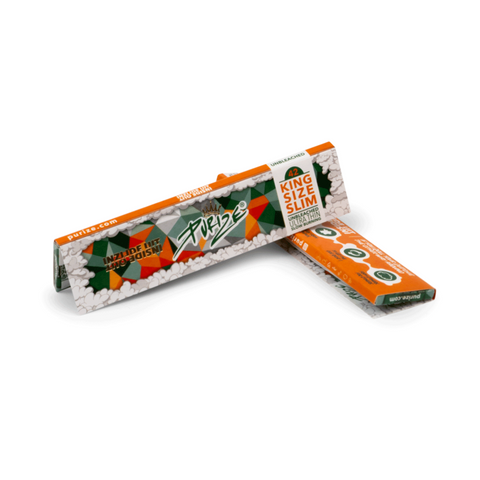 PURIZE King Size Slim Papers geöffnet – ungebleichtes Rolling Paper mit umweltfreundlichem Design zum Inside-Out-Drehen in Schweizer Qualität