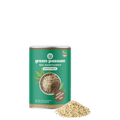 Green Passion Bio-Hanfsamen geschält – 150g Dose mit geöffnetem Deckel und frischen Hanfsamen für Müesli, Smoothie & Porridges.