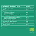 Tabella nutrizionale per Green Passion semi di canapa bio – alto contenuto proteico, acidi grassi salutari e ricchi di fibre.