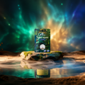 Verpackung der Space Queen CBD Hanfsamen von Green Passion vor einem farbenfrohen, mystischen Hintergrund.