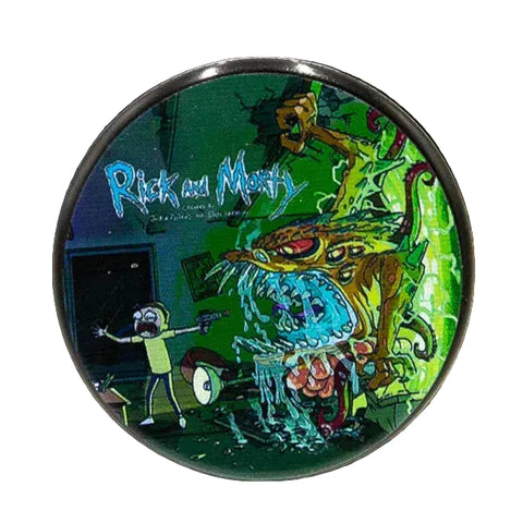 Rick and Morty Aluminium Grinder Blau 2-teilig – Kräutergrinder aus Aluminium mit ikonischem Cartoon-Design, kompakt und robust