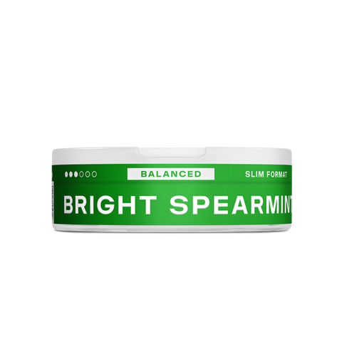VELO Bright Spearmint Snus mit ausgewogenem Nikotingehalt im Slim Format – frischer Spearmint-Geschmack in grünem Look