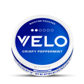 VELO Snus à la menthe poivrée dans un bleu intense, force de nicotine moyenne, fraîcheur agréable à chaque portion