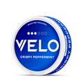 VELO Crispy Peppermint avec un goût de menthe intense, une force subtile et un format slim moderne pour un plaisir discret