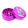 Grinder Rick and Morty violet avec motif de bande dessinée culte – performance de broyage parfaite, fermeture magnétique.