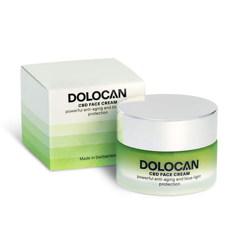 DOLOCAN CBD Face Cream 50ml – feuchtigkeitsspendende Gesichtspflege mit CBD. Ideal für sensible Haut und zur Unterstützung der Hautregeneration.