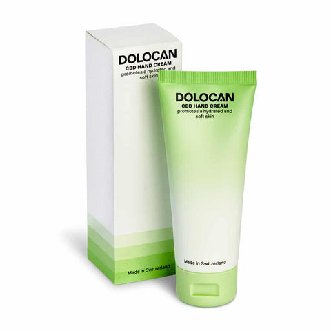 DOLOCAN CBD Hand Cream mit 75ml – feuchtigkeitsspendende und pflegende Handcreme mit CBD für trockene Haut. Ideal für intensive Pflege.